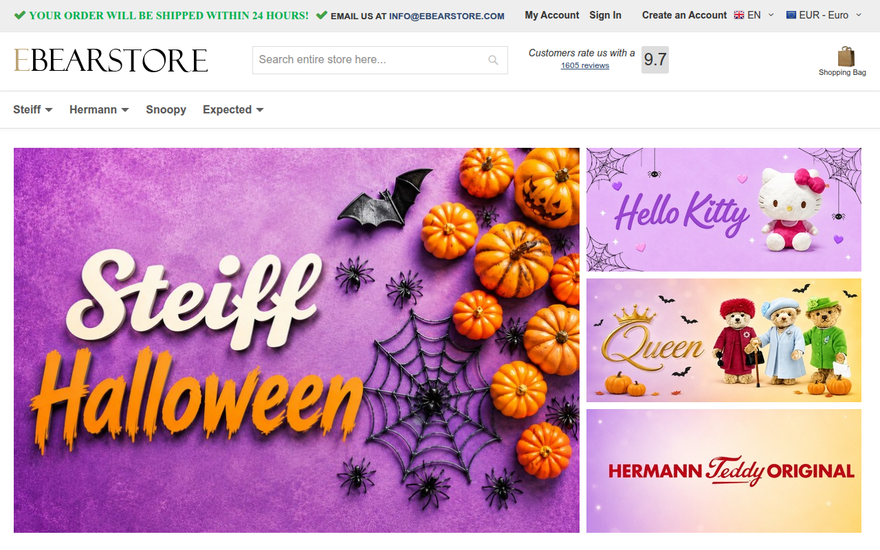 Screenshot van ebearstore.com