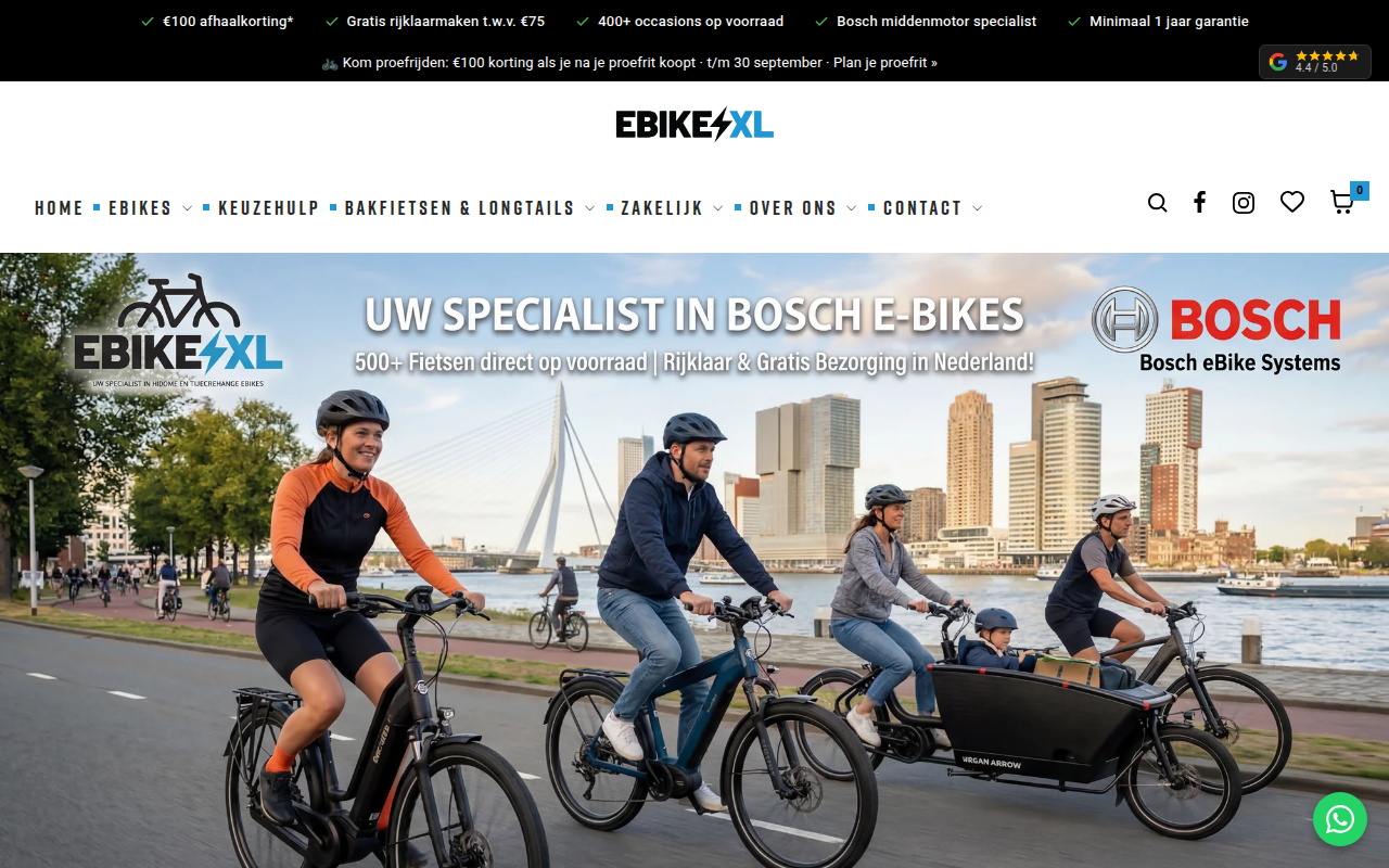 Screenshot van ebikexl.nl