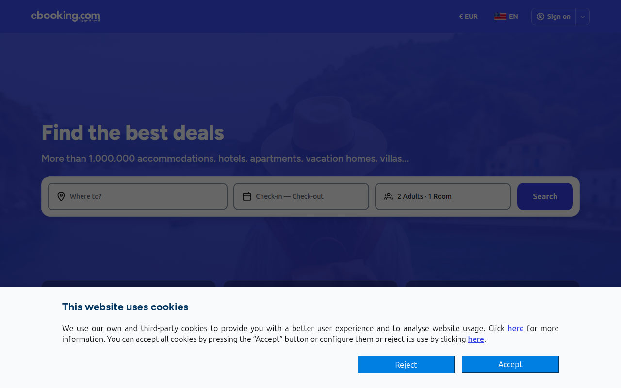 Screenshot van ebooking.com
