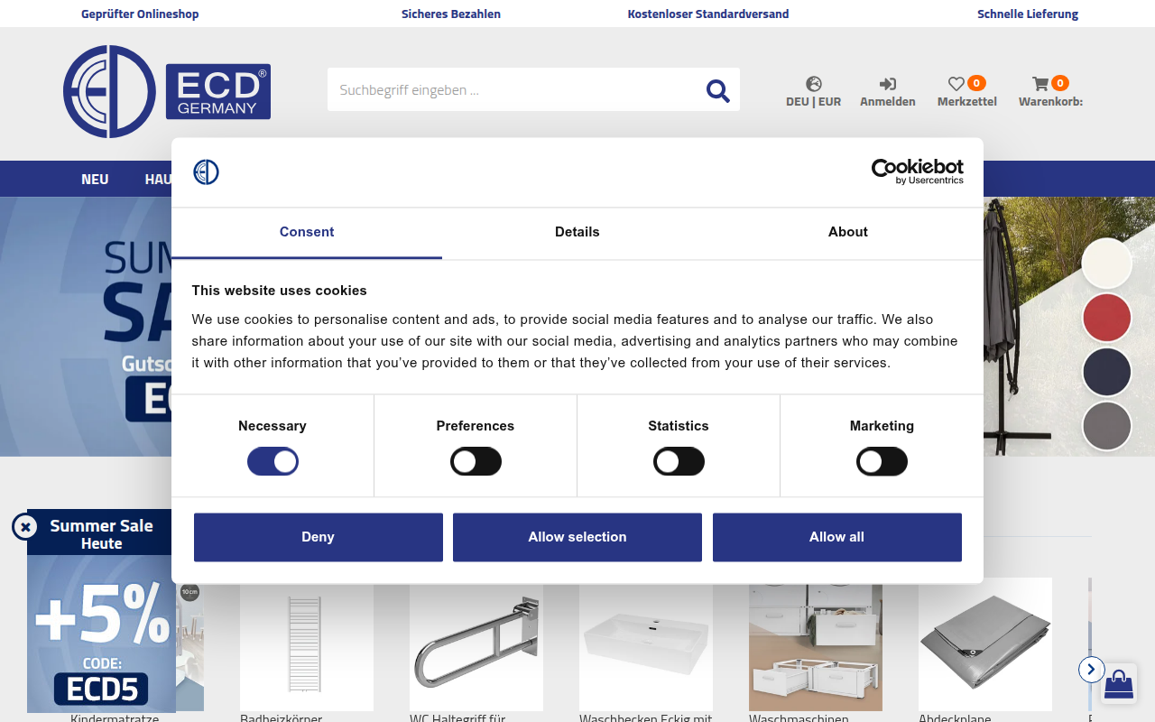 Screenshot van ecdgermany.de