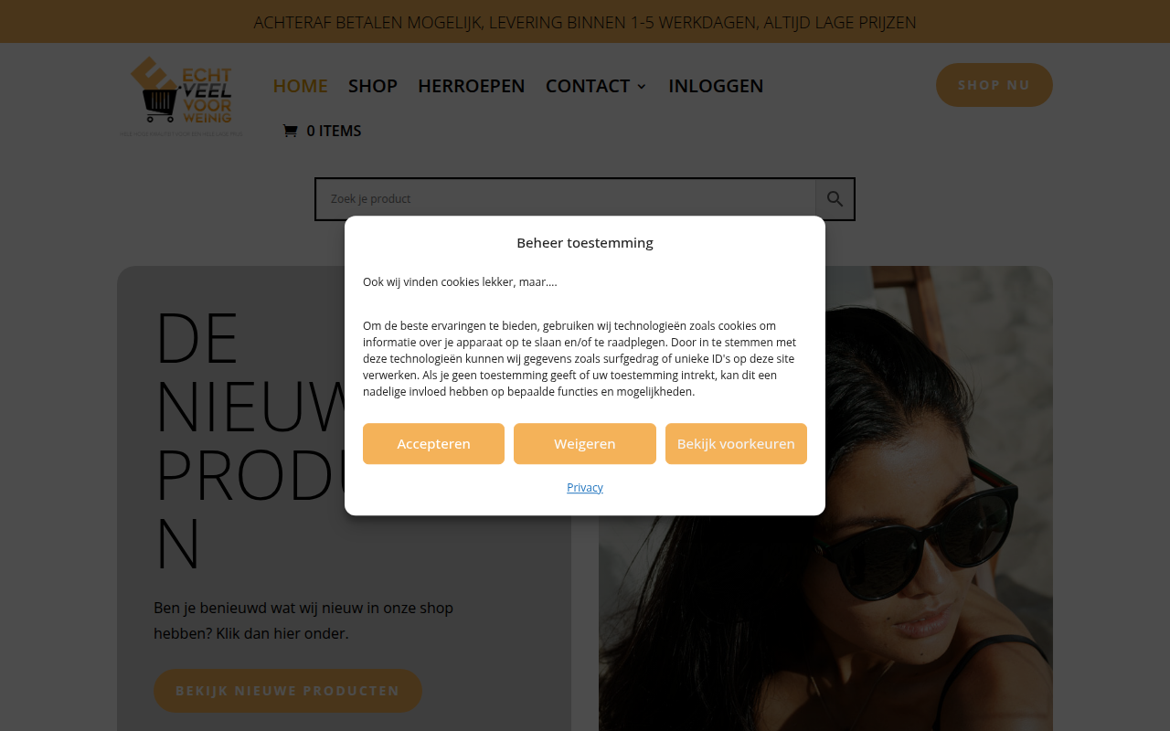 Screenshot van echtveelvoorweinig.nl