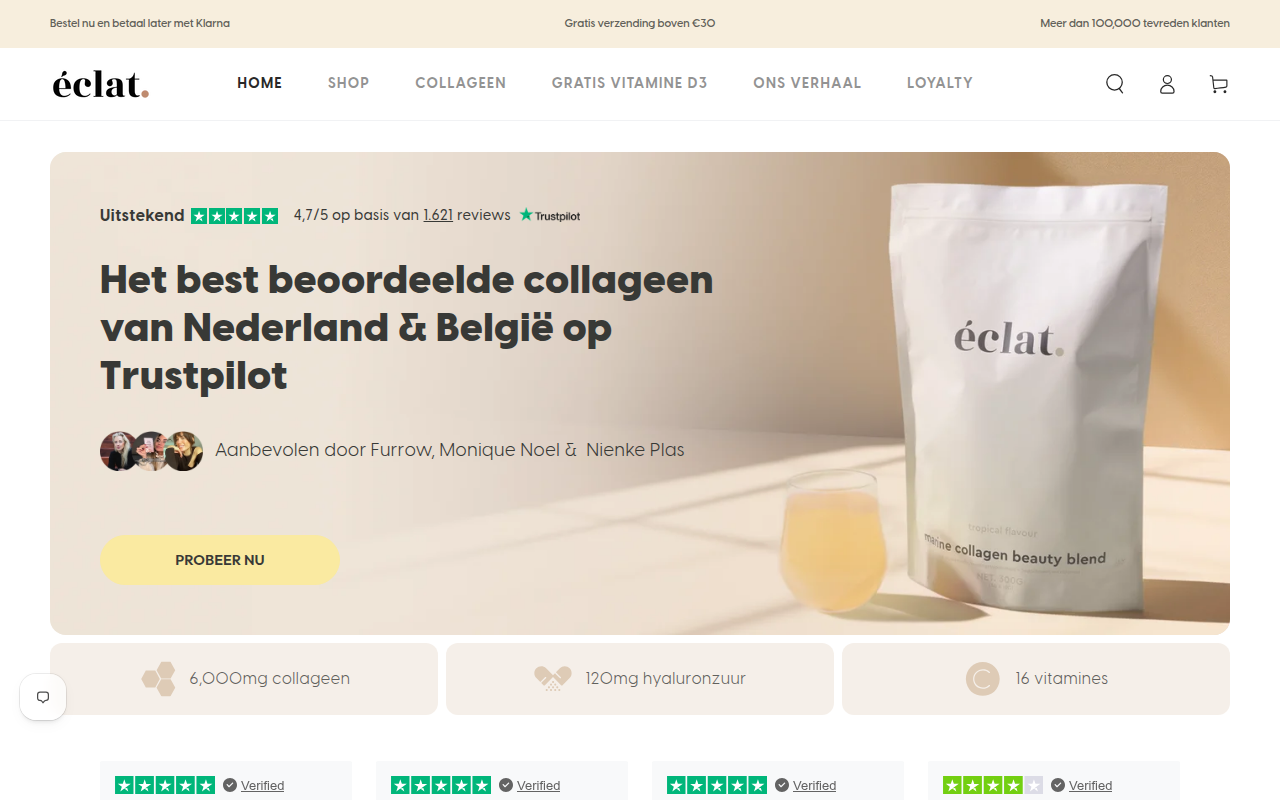 Screenshot van eclatantbeauty.nl