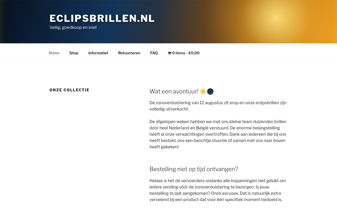 Screenshot van Eclipsbrillen