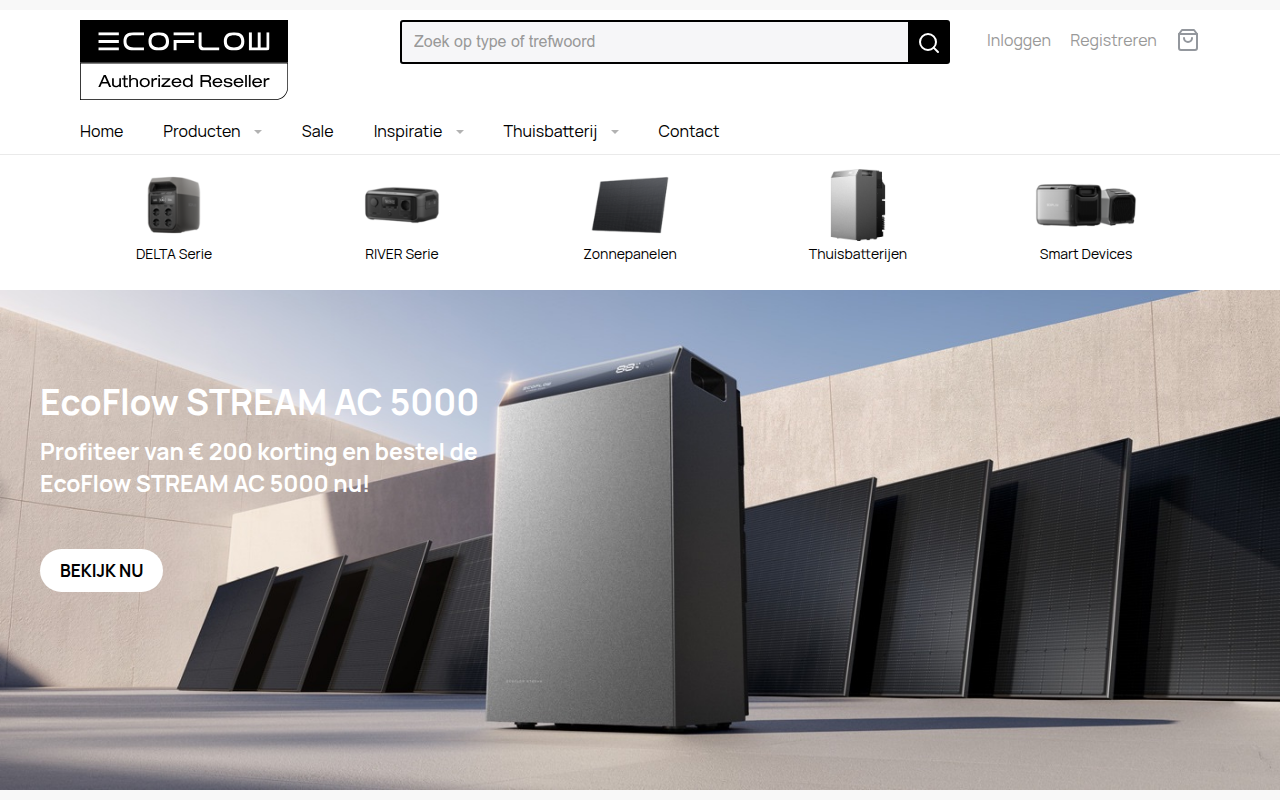 Screenshot van ecoflow.nl