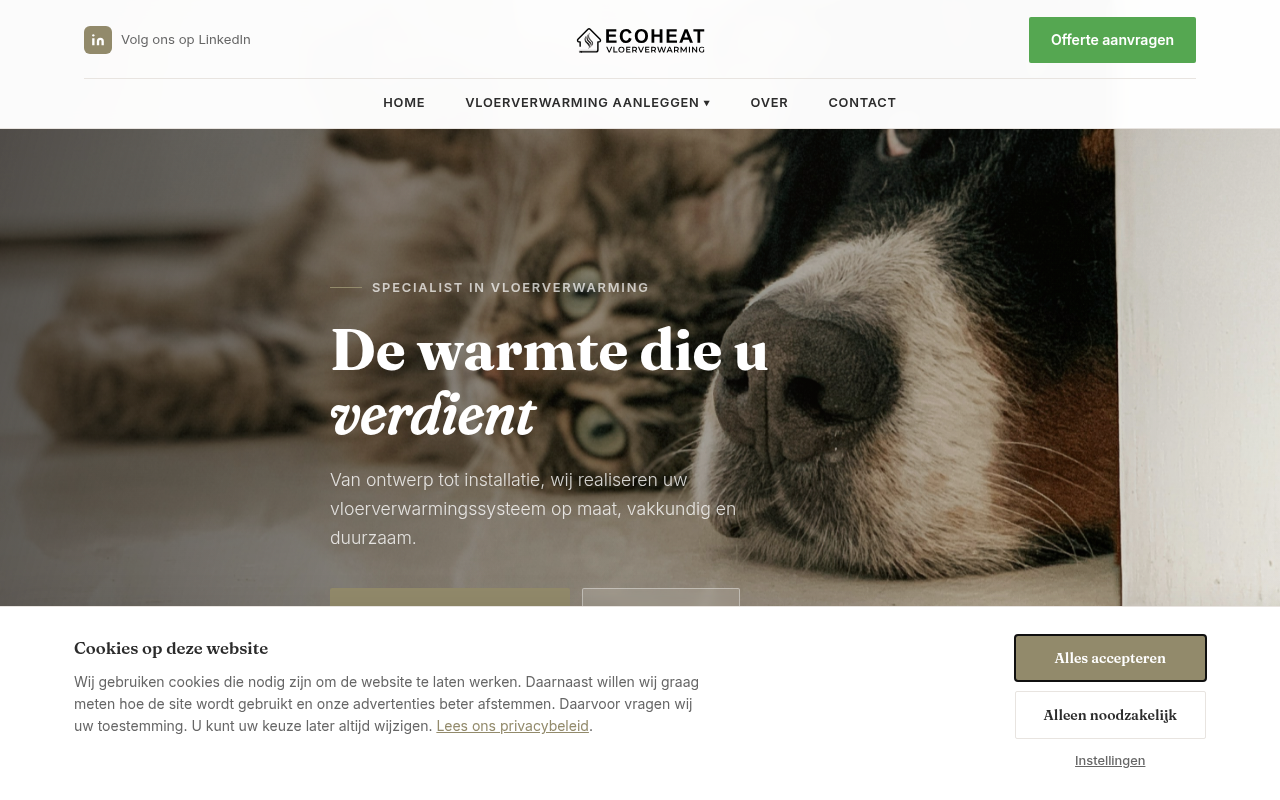 Screenshot van ecoheat.nl