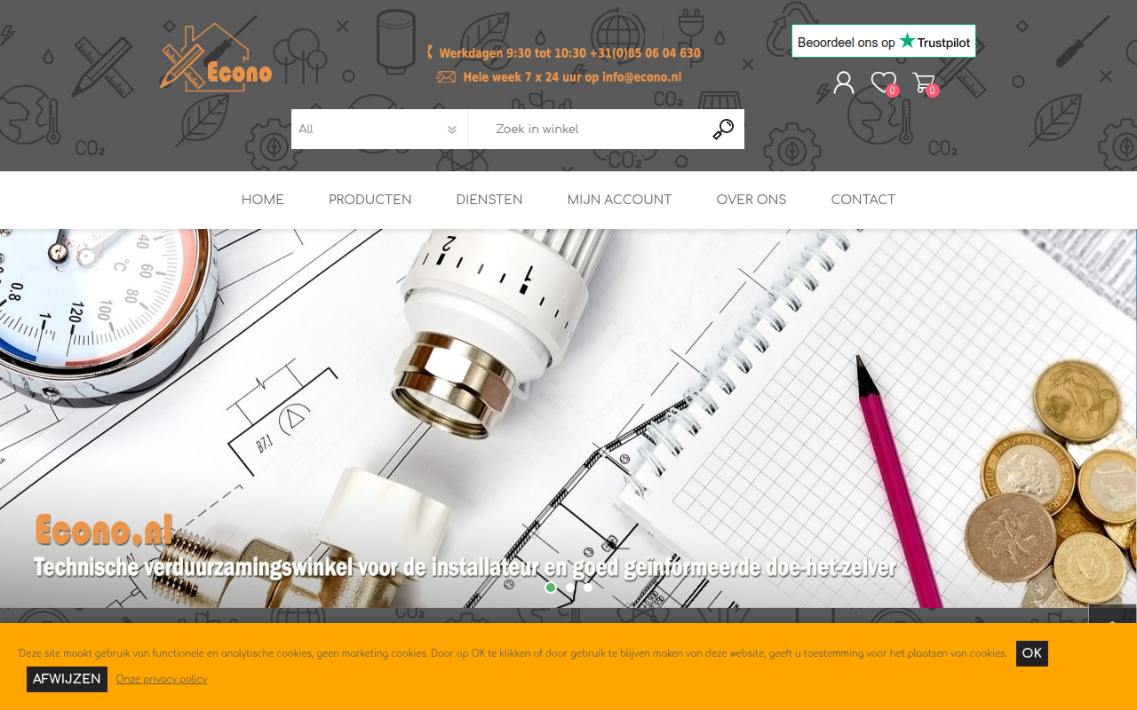 Screenshot van econo.nl
