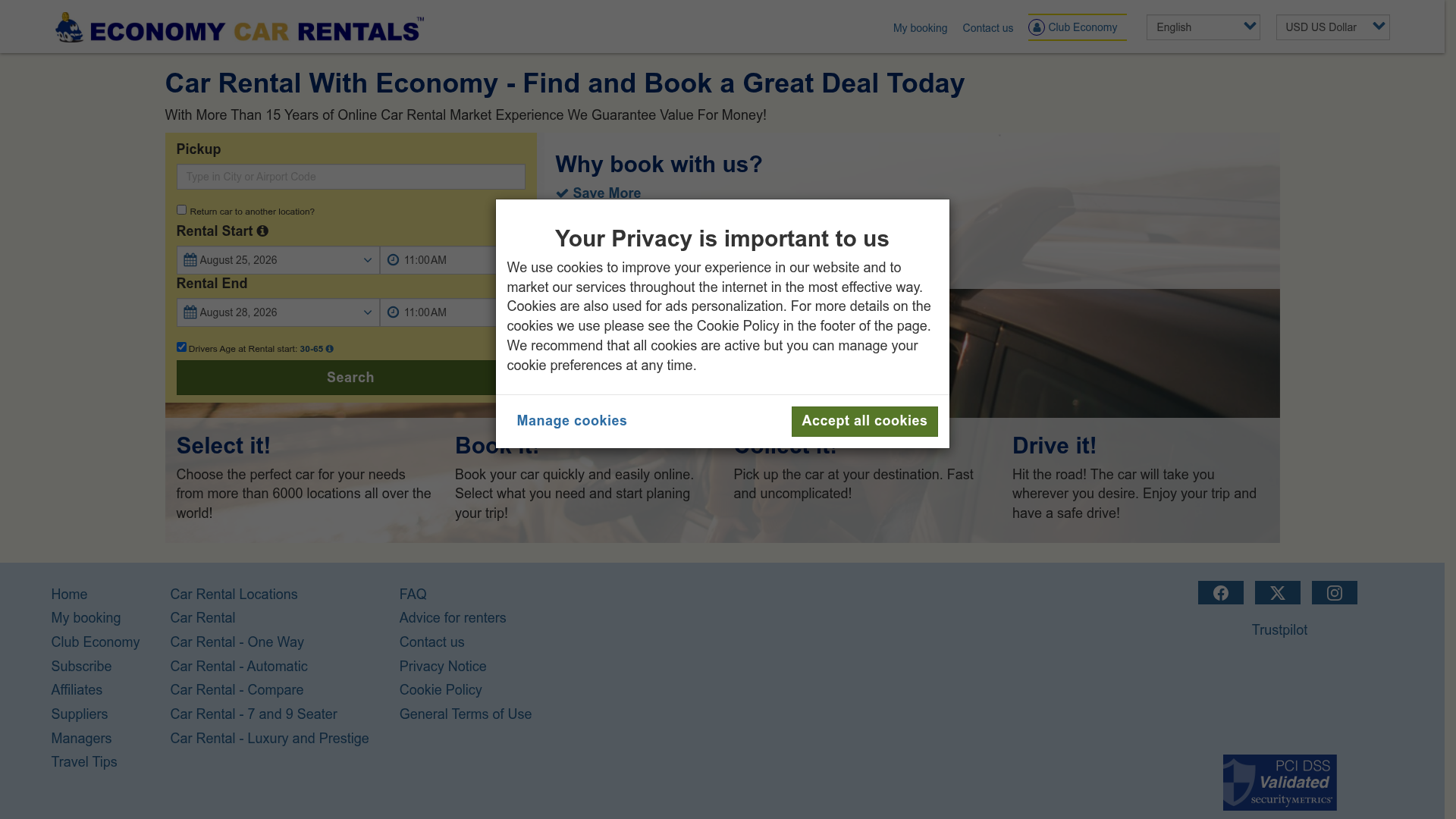 Screenshot van economycarrentals.com