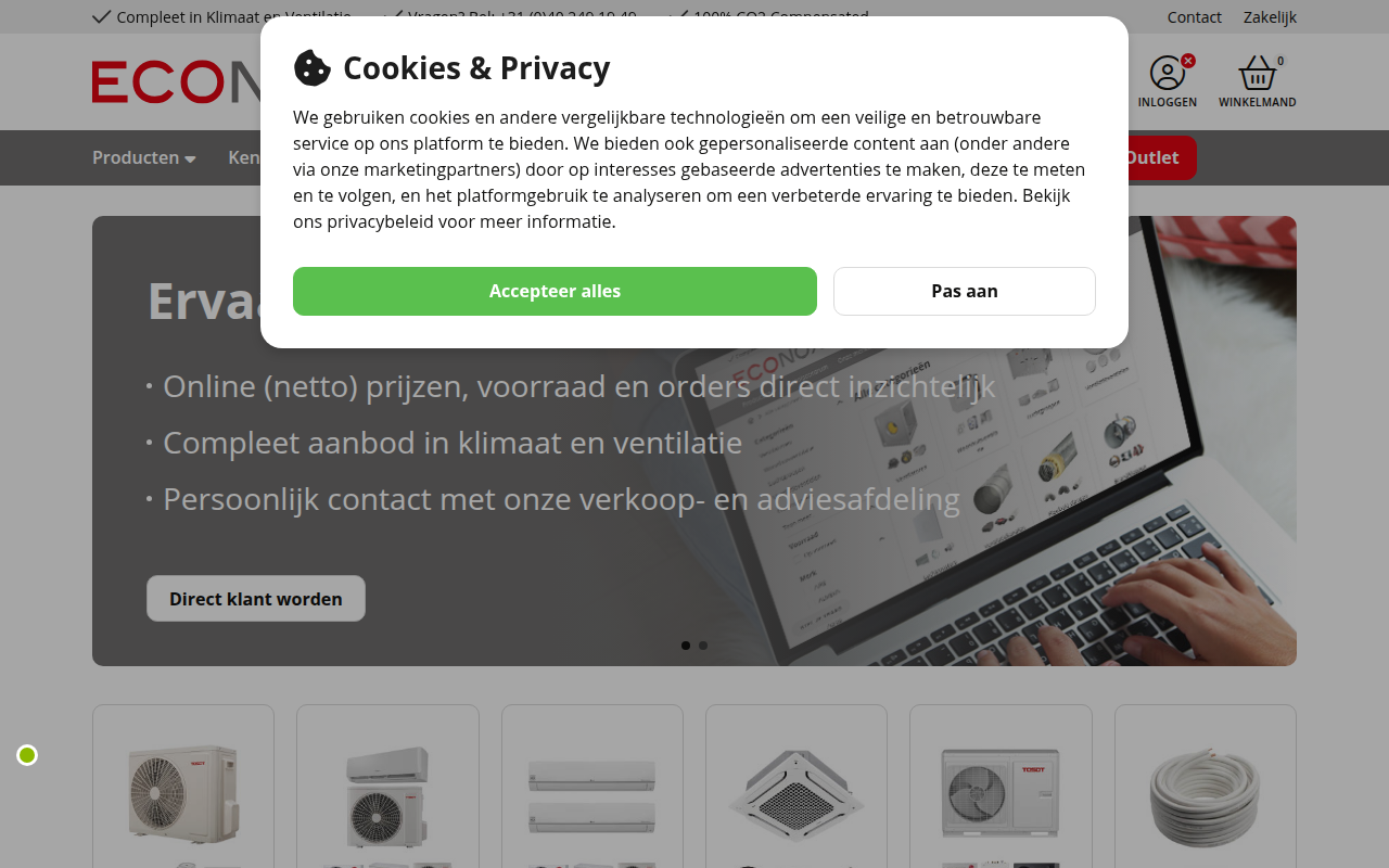 Screenshot van econox.nl