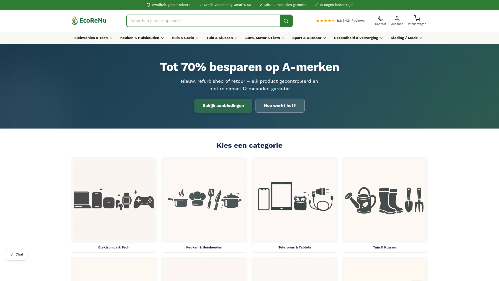 Screenshot van ecorenu.nl