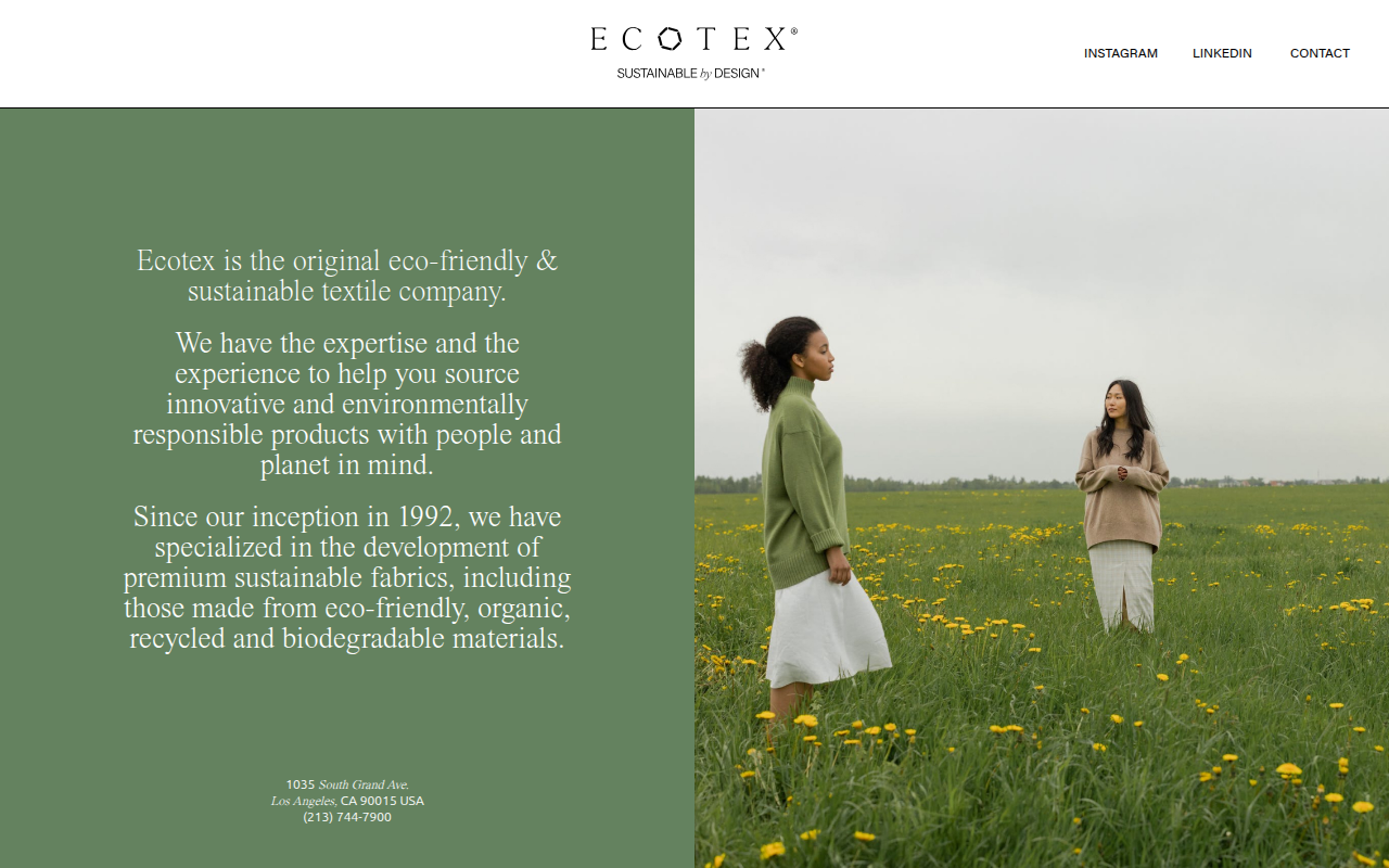 Screenshot van ecotex.com