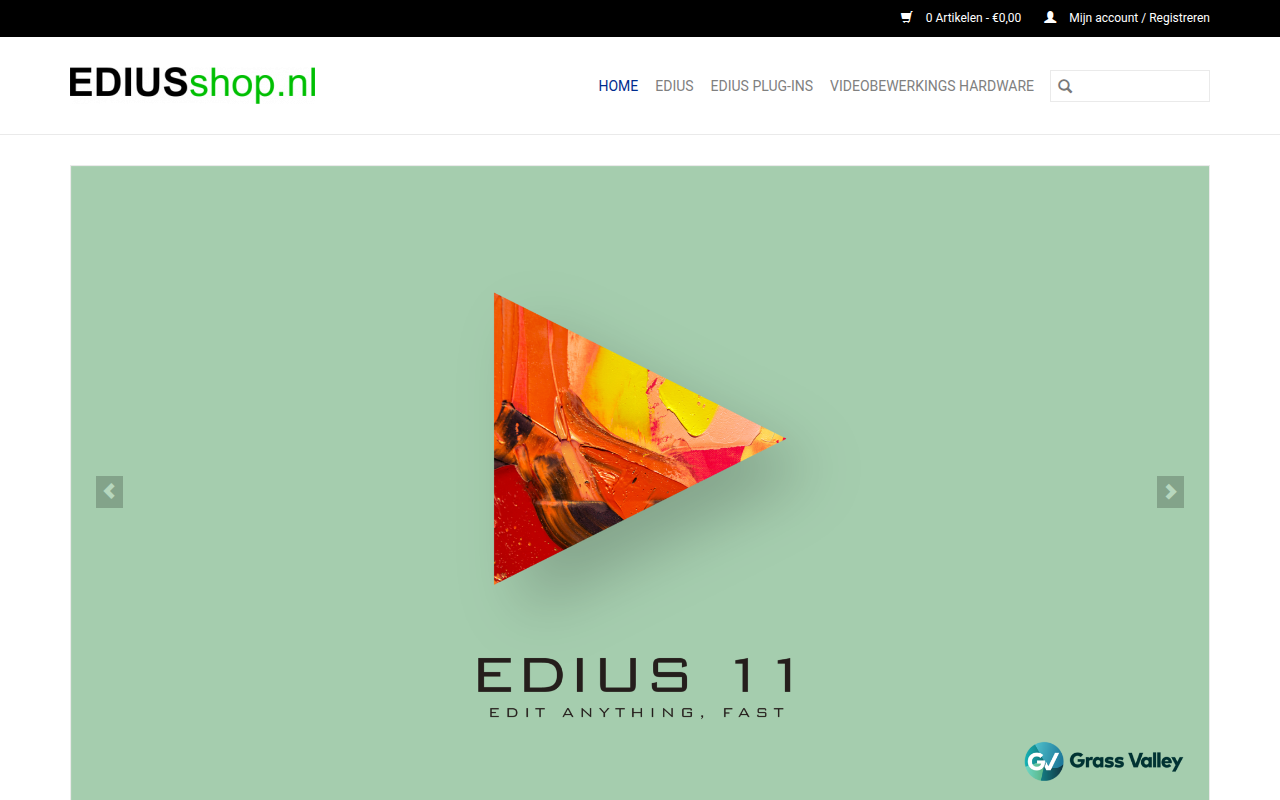 Screenshot van ediusshop.nl