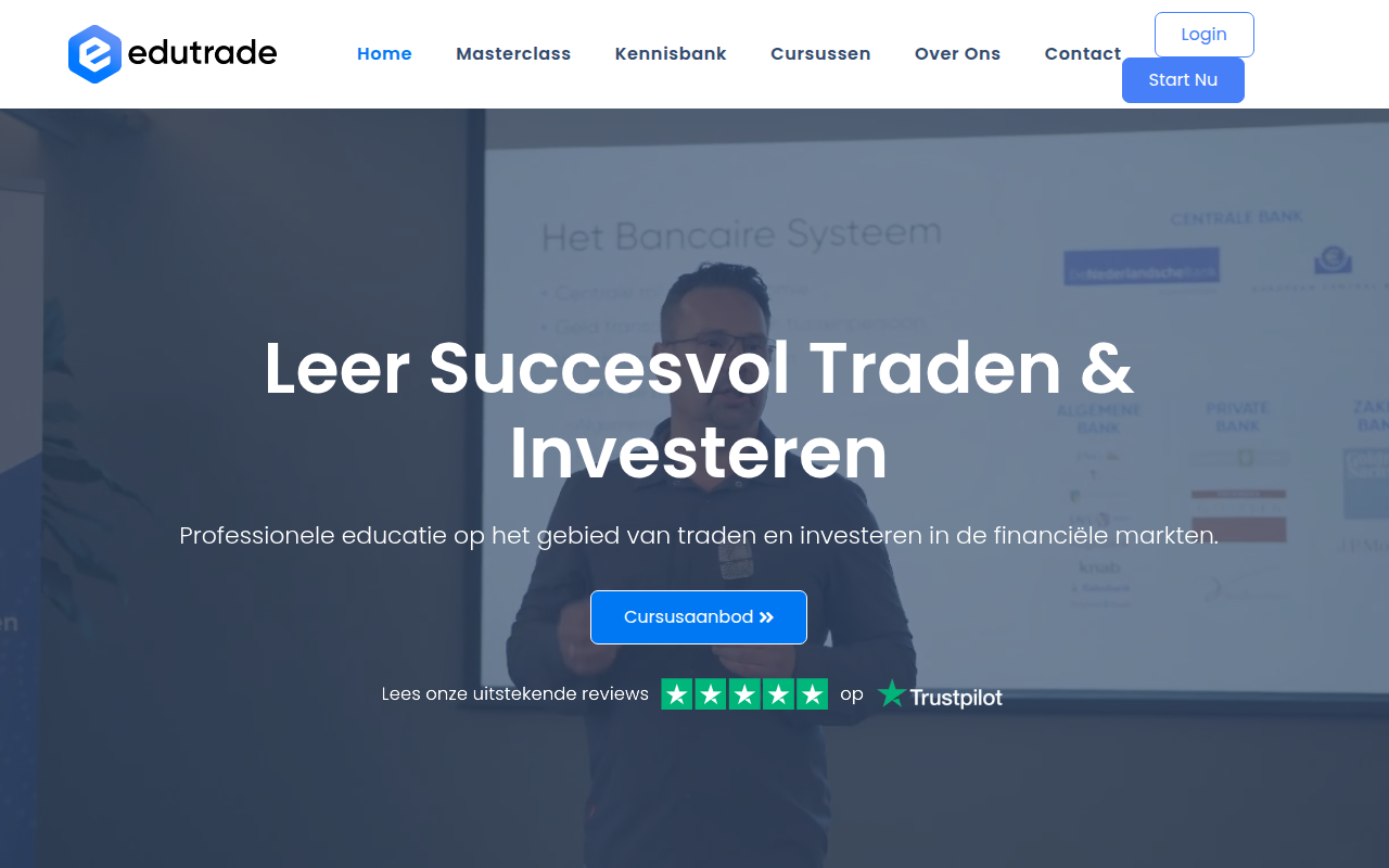 Screenshot van edutrade.nl