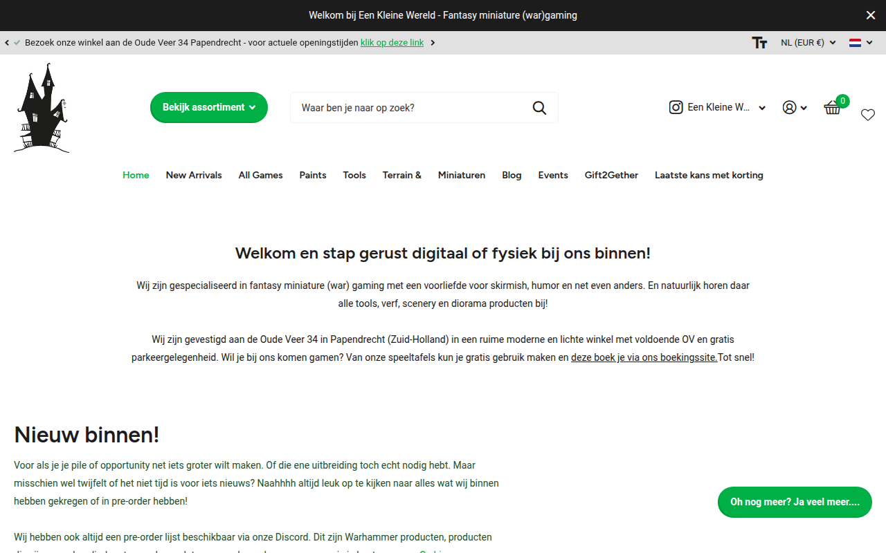 Screenshot van eenkleinewereld.nl