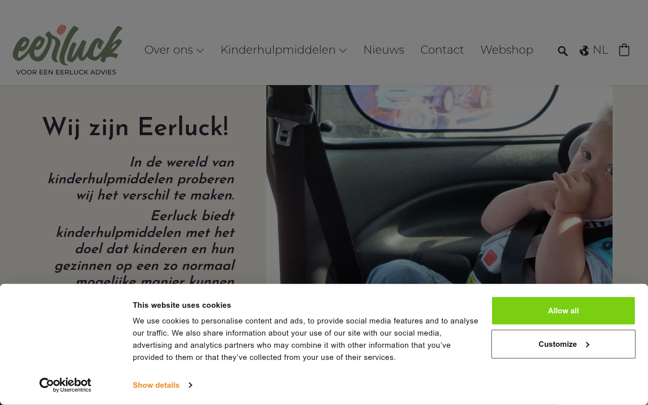 Screenshot van eerluck.nl