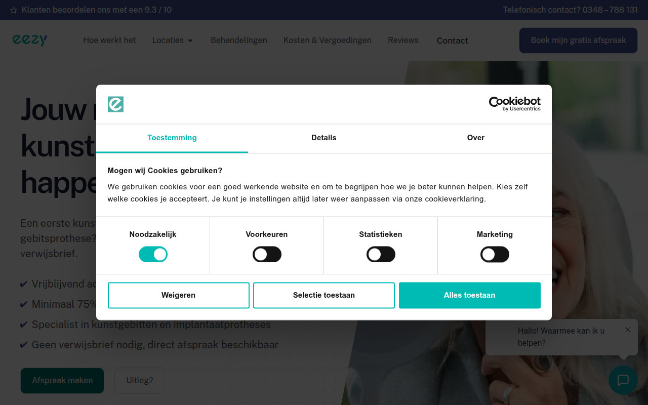 Screenshot van eezy.nl