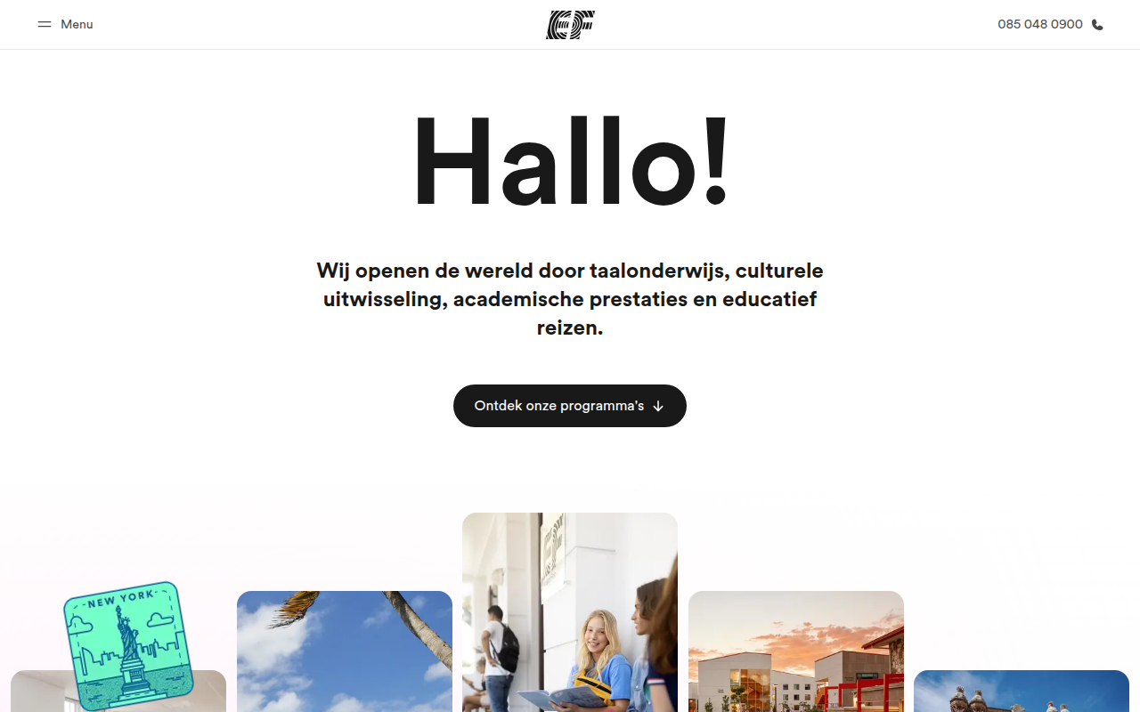 Screenshot van ef.nl