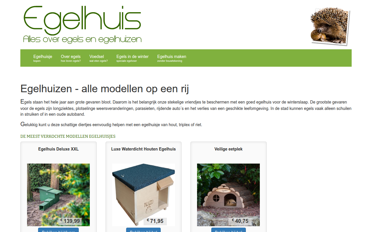 Screenshot van egelhuis.com