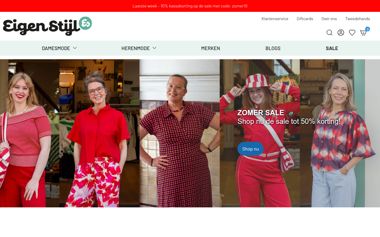 Screenshot van eigenstijlarnhem.nl