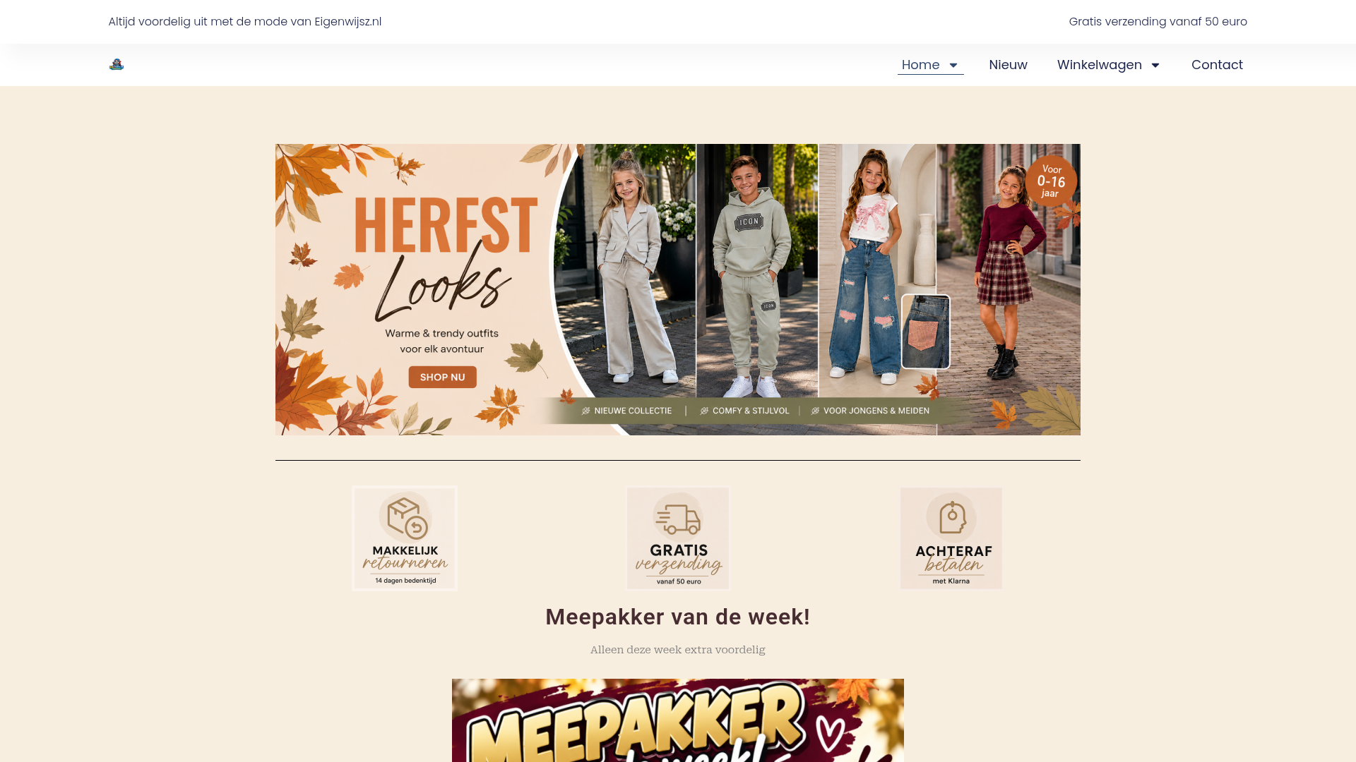 Screenshot van eigenwijsz.nl