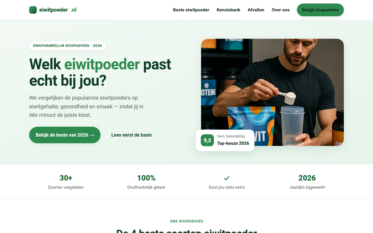 Screenshot van eiwitpoeder.nl