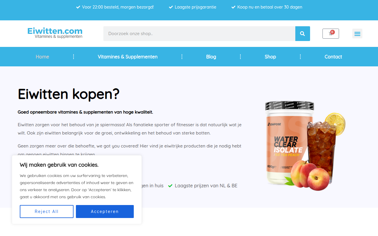 Screenshot van eiwitten.com