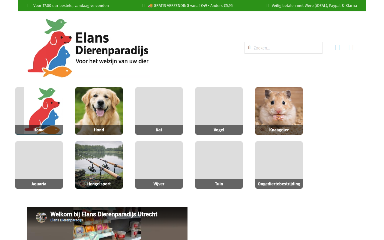 Screenshot van elans-dierenparadijs.nl