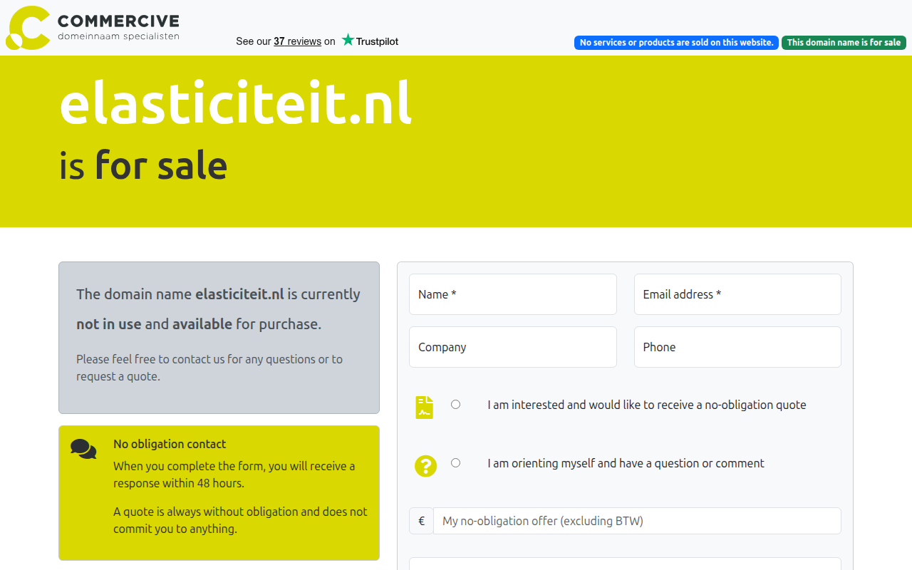 Screenshot van elasticiteit.nl