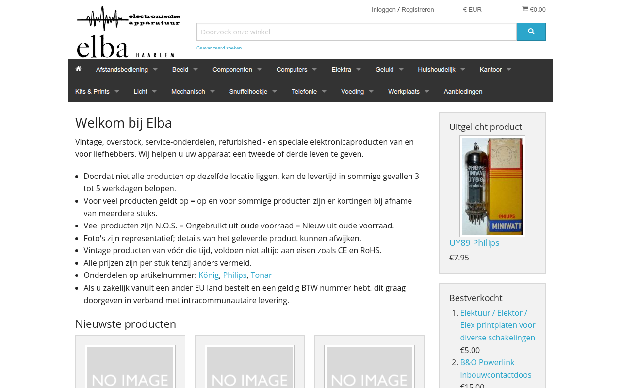 Screenshot van elba-elektro.nl