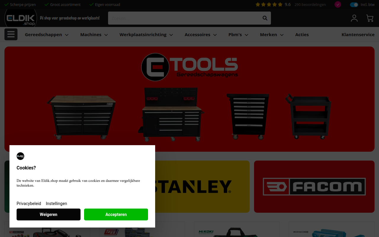 Screenshot van eldik.shop