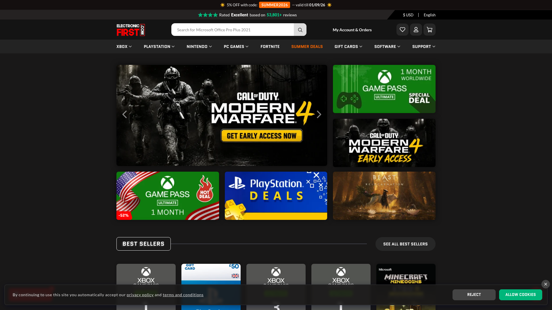 Screenshot van electronicfirst.com