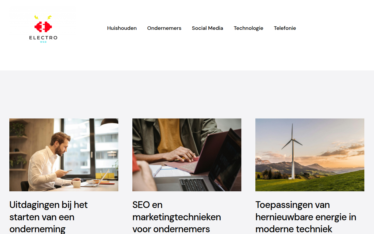 Screenshot van electroweb.nl