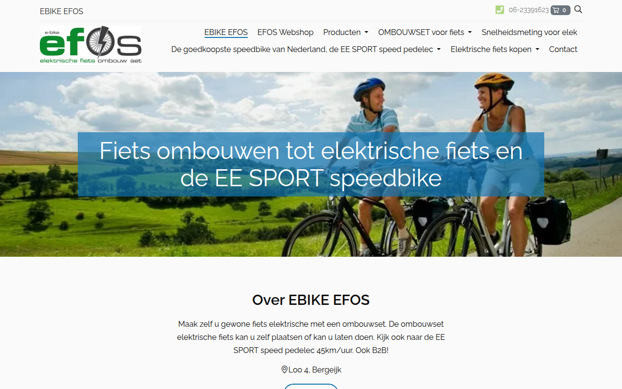 Screenshot van elektrischefiets-ebike-efos.nl