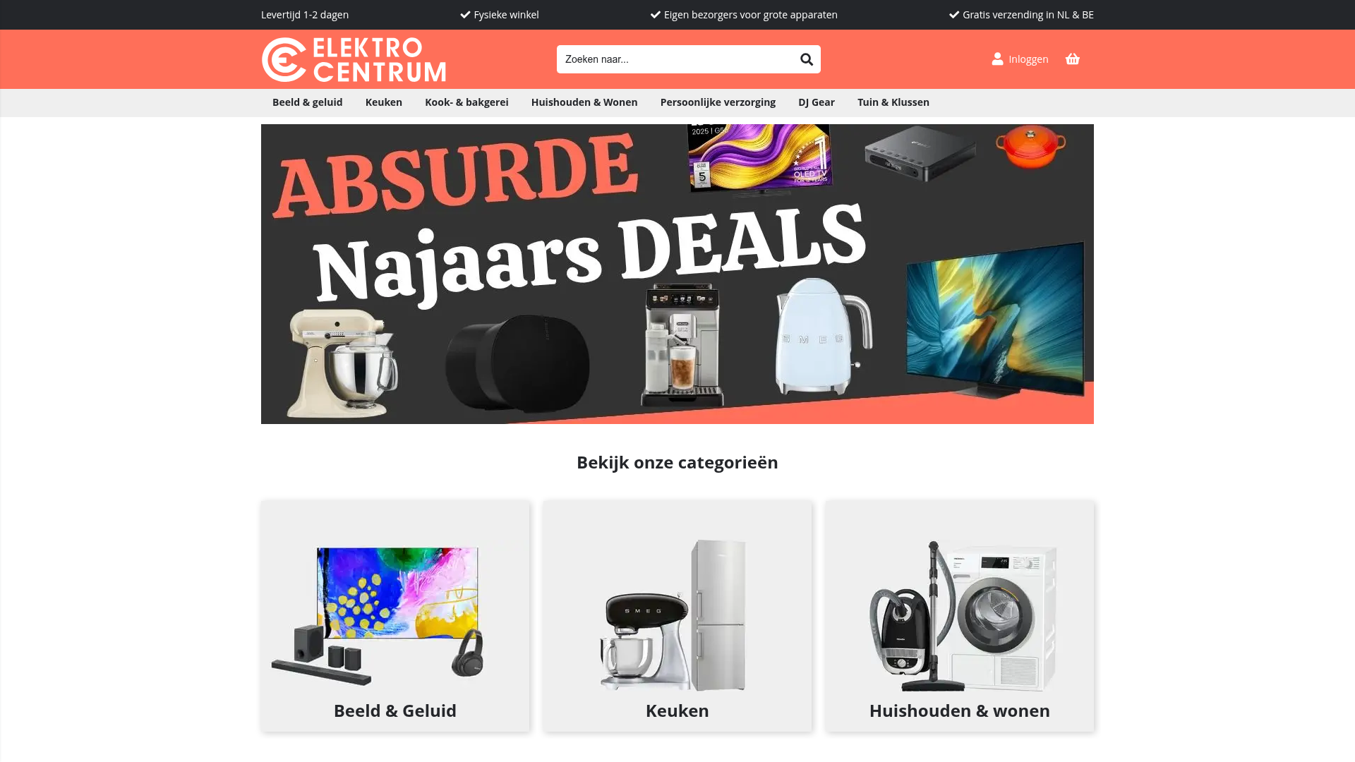 Screenshot van elektrocentrum.nl