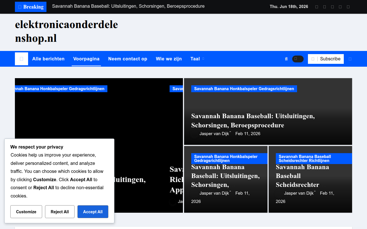 Screenshot van elektronicaonderdelenshop.nl