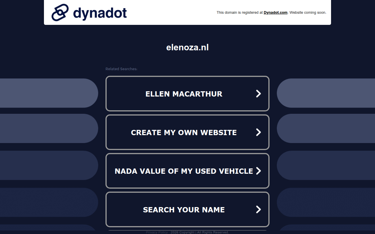 Screenshot van elenoza.nl