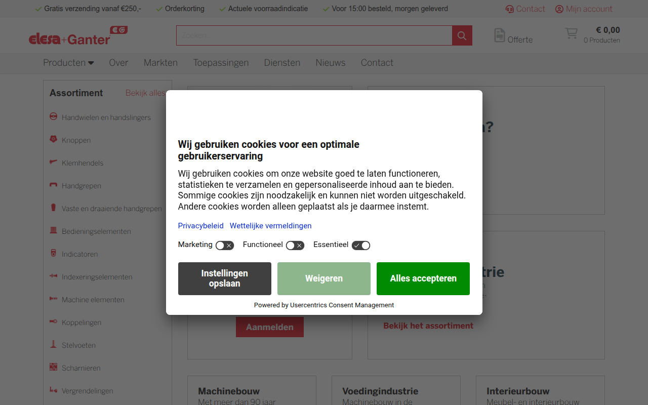 Screenshot van elesa-ganter.nl