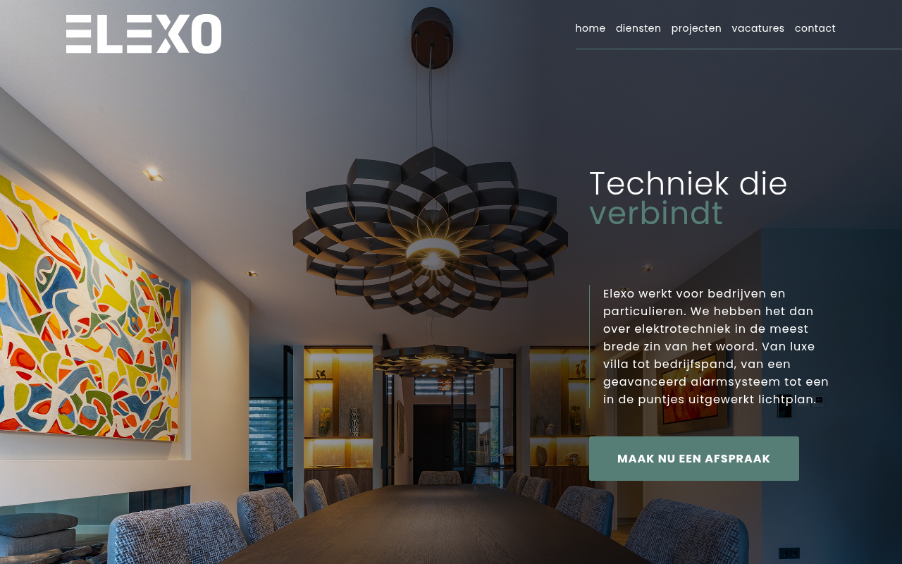 Screenshot van elexo.nl