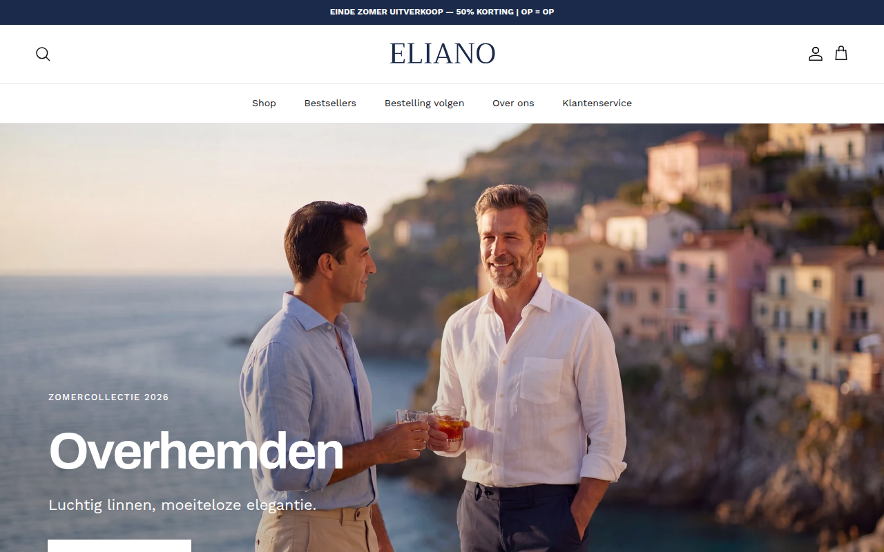 Screenshot van eliano.nl