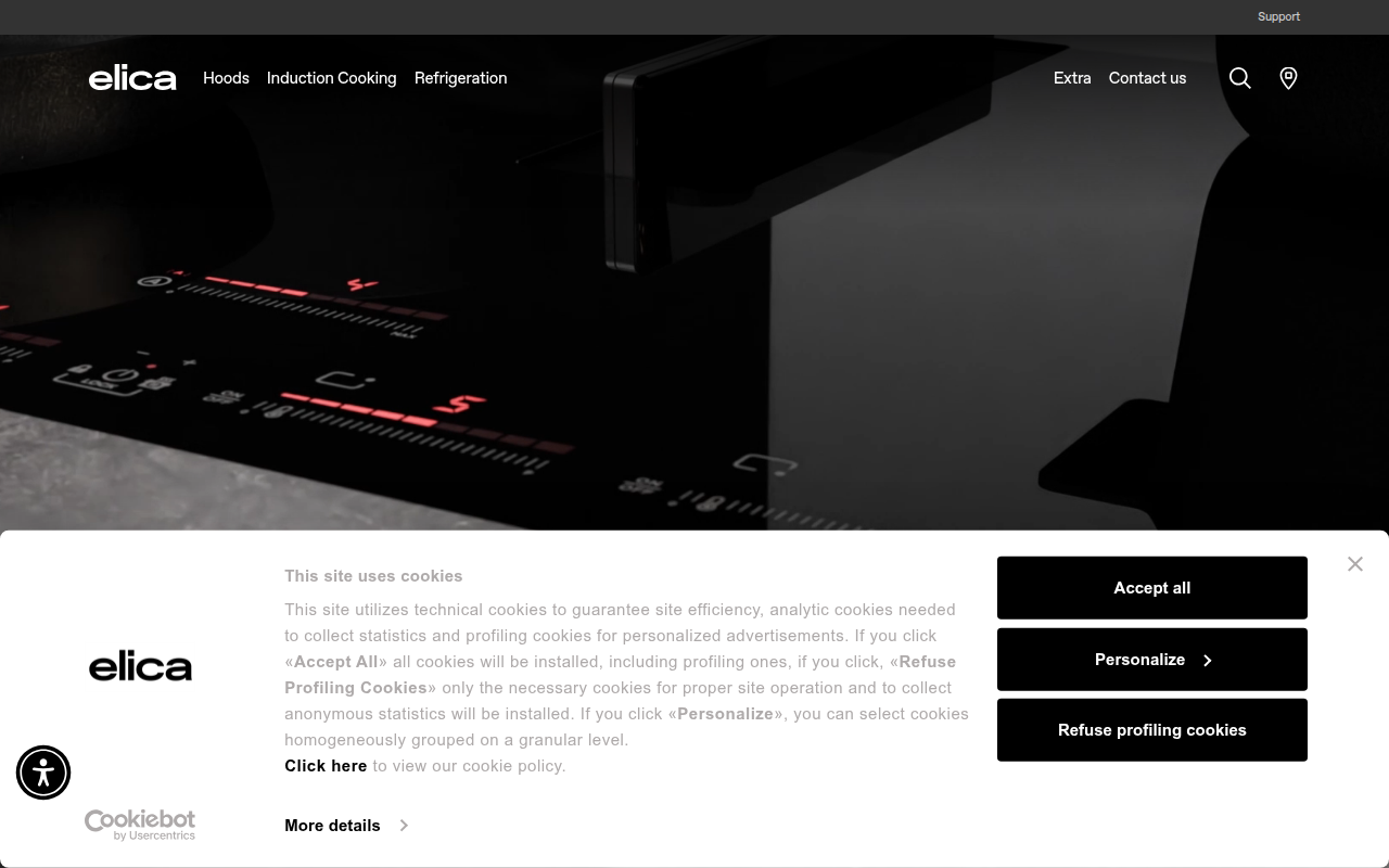 Screenshot van elica.com