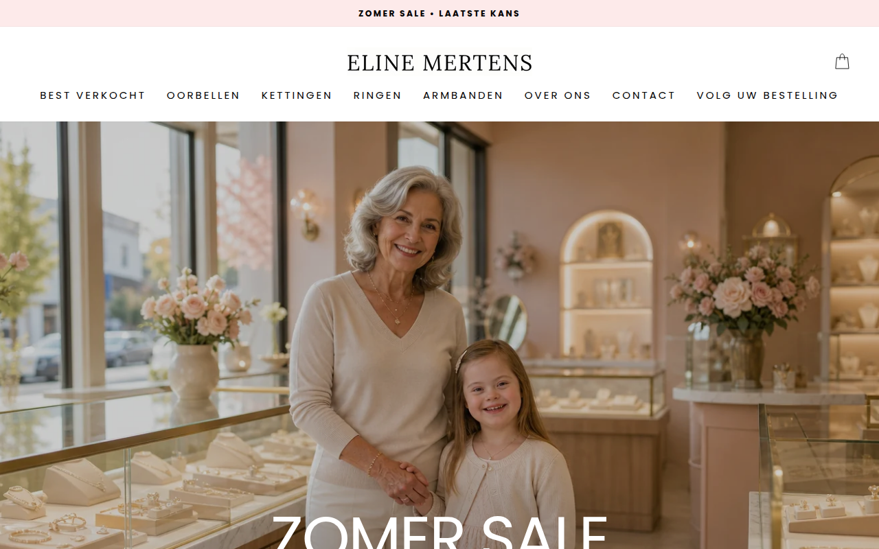 Screenshot van elinemertens.nl