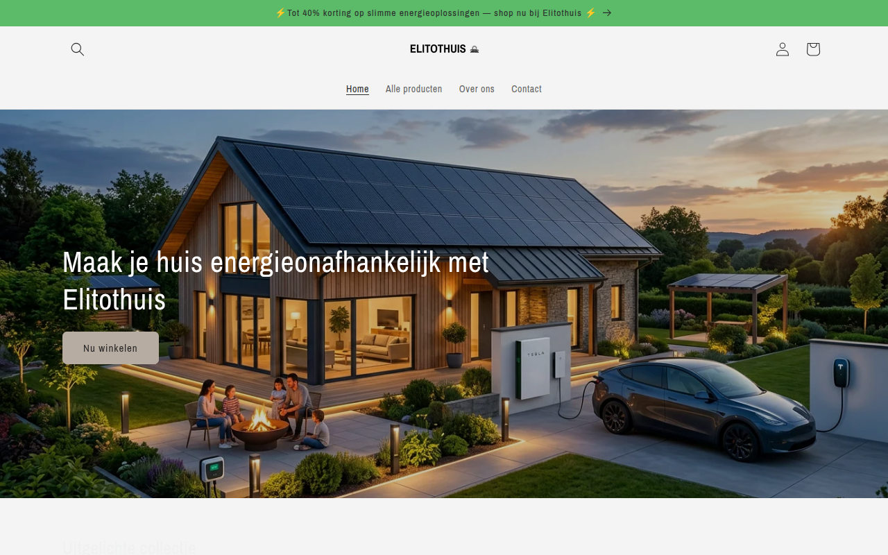Screenshot van elitothuis.myshopify.com