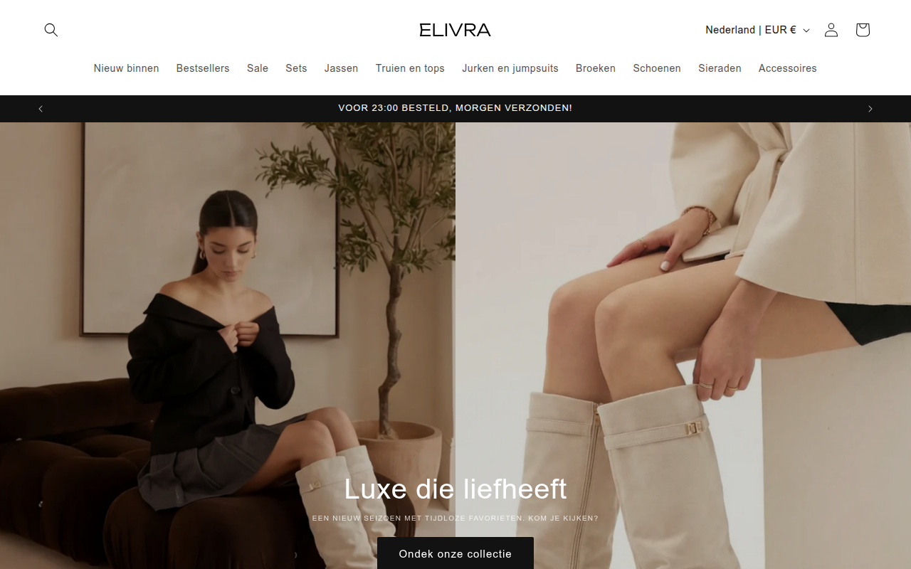 Screenshot van elivra.nl