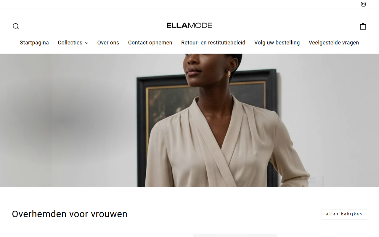 Screenshot van ellamode.nl