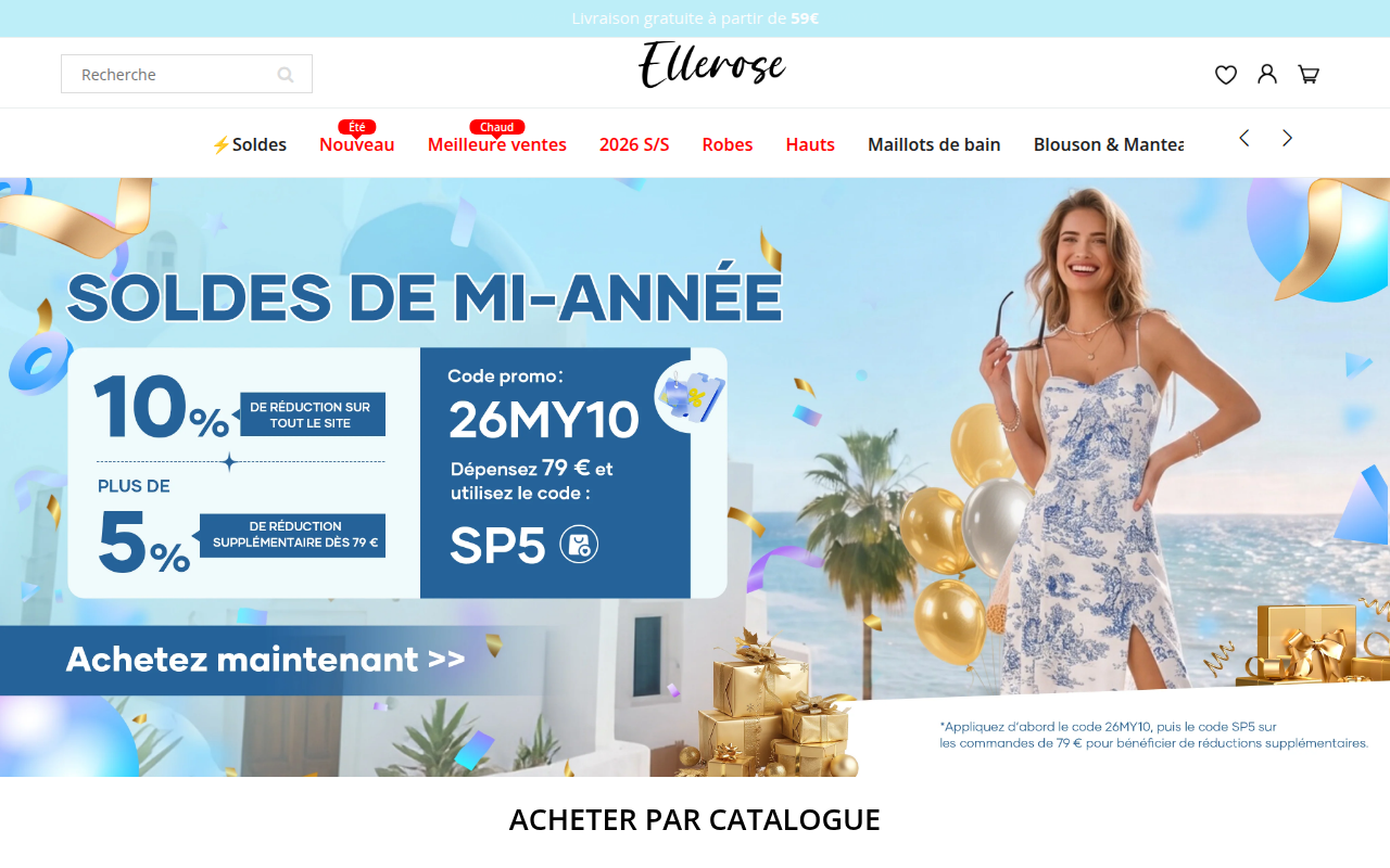 Screenshot van ellerose.fr