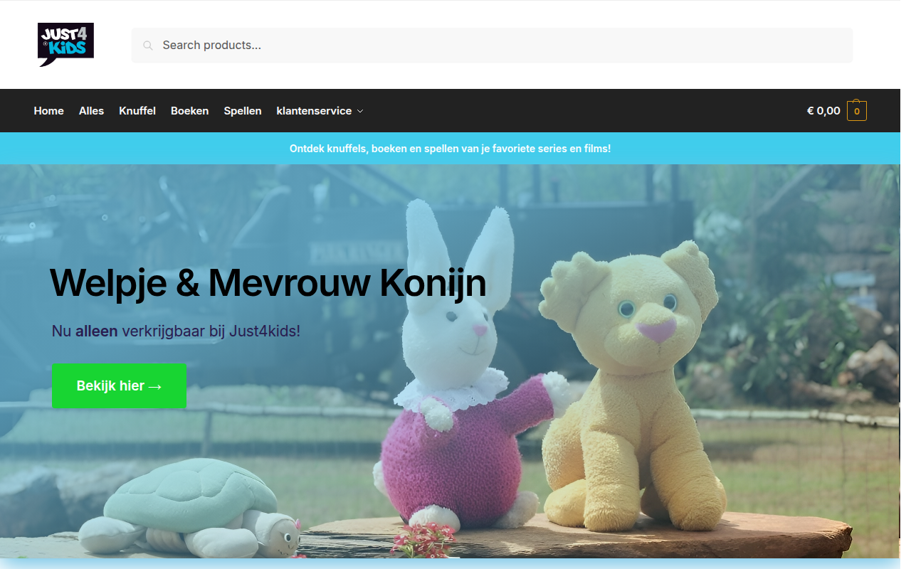 Screenshot van elliestore.nl