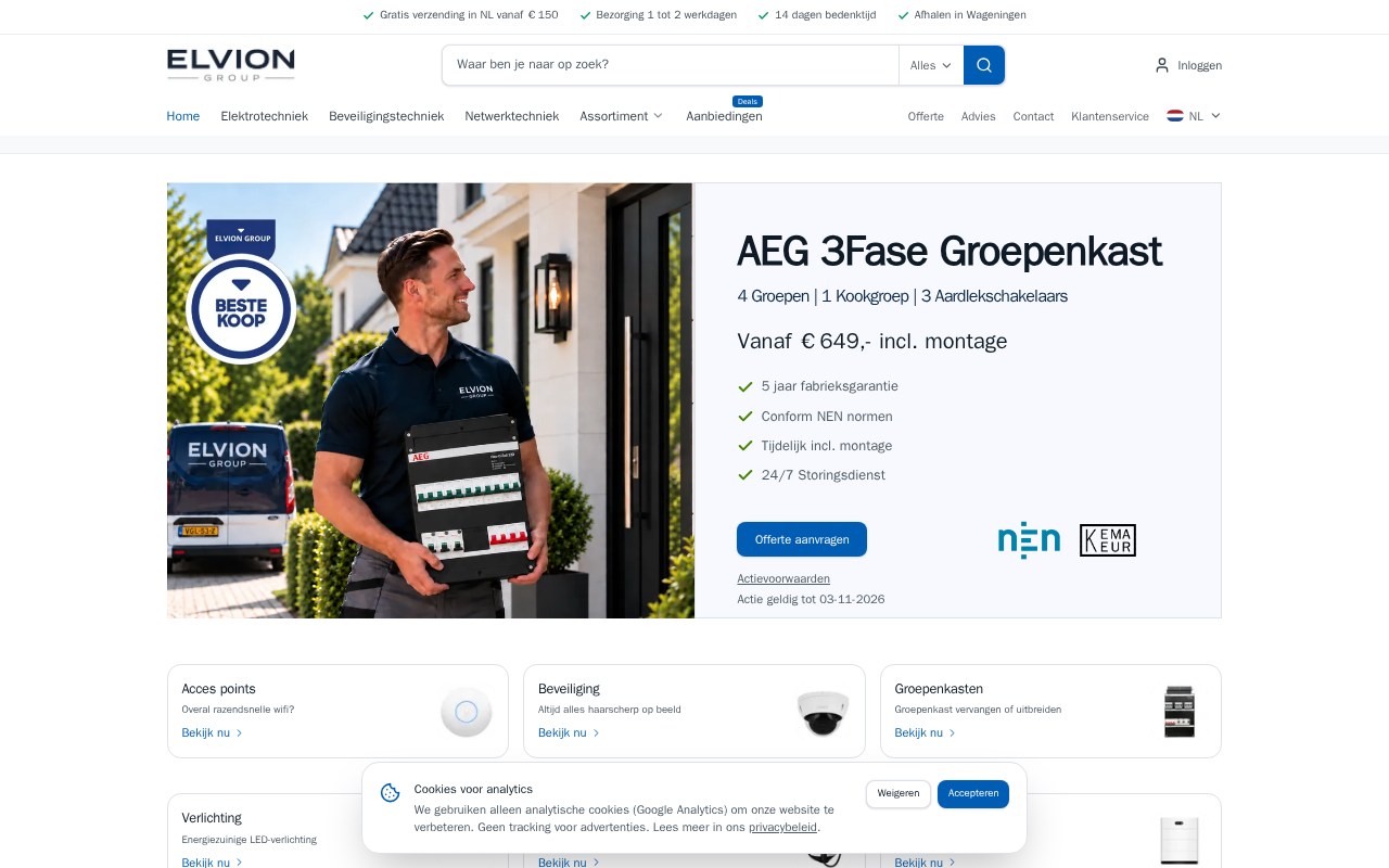 Screenshot van elvion-group.nl