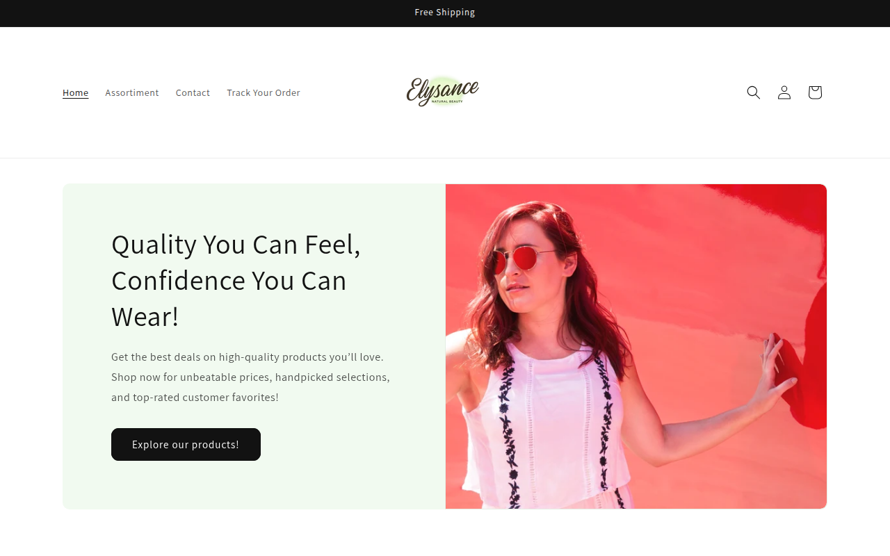 Screenshot van elysance.com