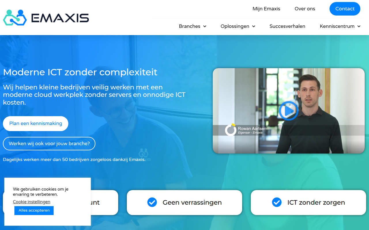 Screenshot van emaxis.nl
