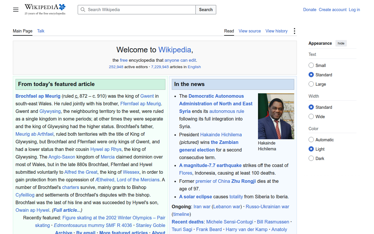 Screenshot van en.wikipedia.org