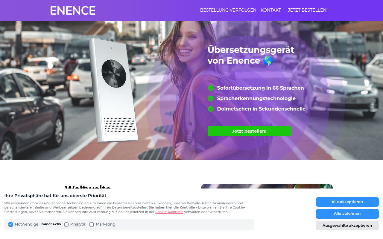 Screenshot van Enence